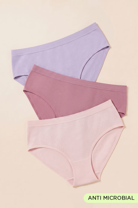 Zivame Medium Rise Full Coverage Seamless Hipster Panty (Pack of 3) - Multicolor Buy Zivame Medium Rise Full Coverage Seamless Hipster Panty (Pack of 3) - Multicolor